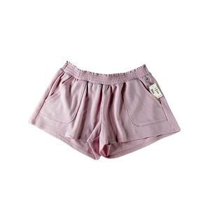 Aeropostale Pink Lounge Shorts Women's Medium Waffle Knit NWT Elastic Waist Cozy